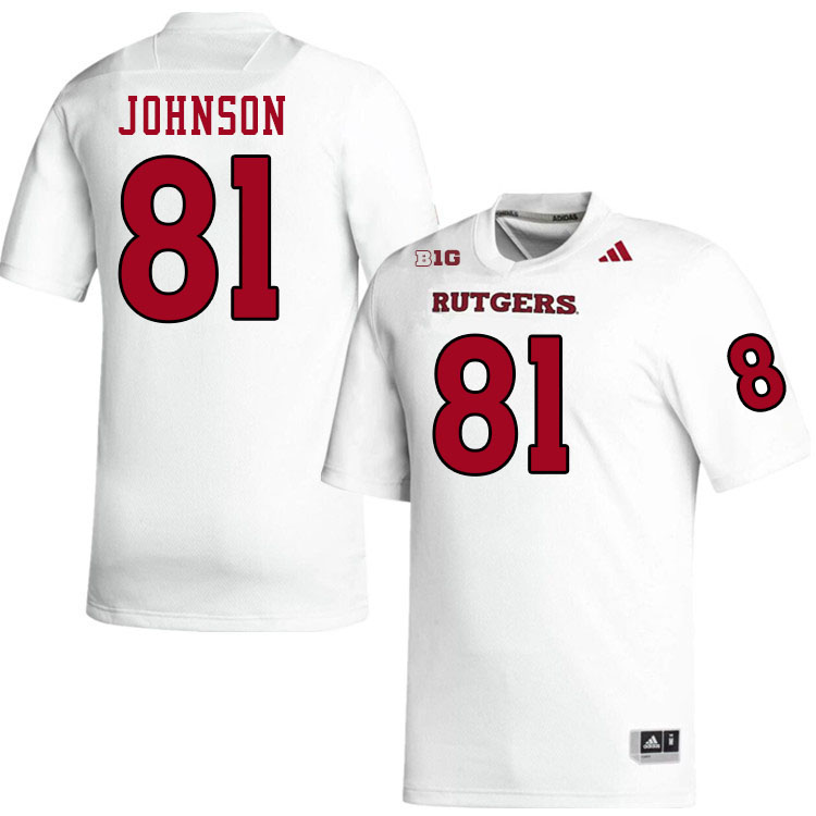 Men #81 Deondre Johnson Rutgers Scarlet Knights 2024 College Football Jerseys Stitched-White